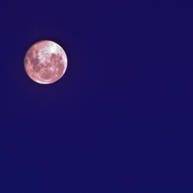 The Full Moon as it appeared rising over the horizon on May 7, 2012.